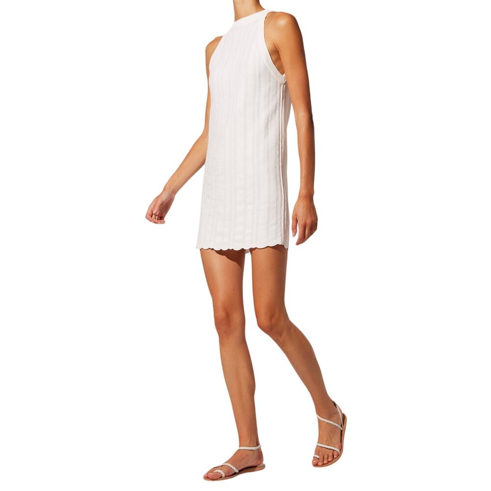 Solid & Striped Ribbed White Halter Dress Size XS
